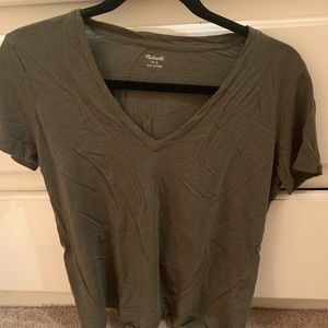 Madewell army green v neck